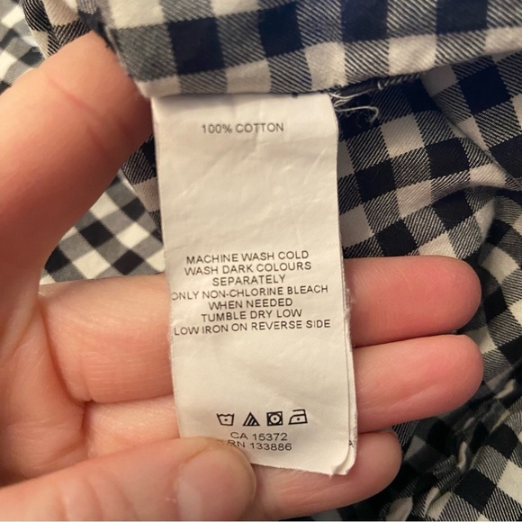 💥5/$25 Joe men’s black & white button up shirt in size large - Picture 10 of 10